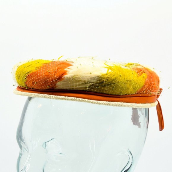 Warm Tone Mixed Feather Fascinator Hat main image 7
